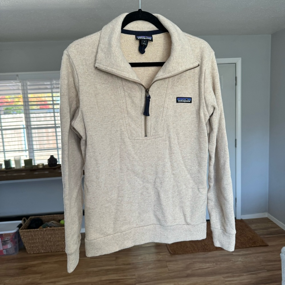 Patagonia Men's Beige Quarter-Zip Sweater